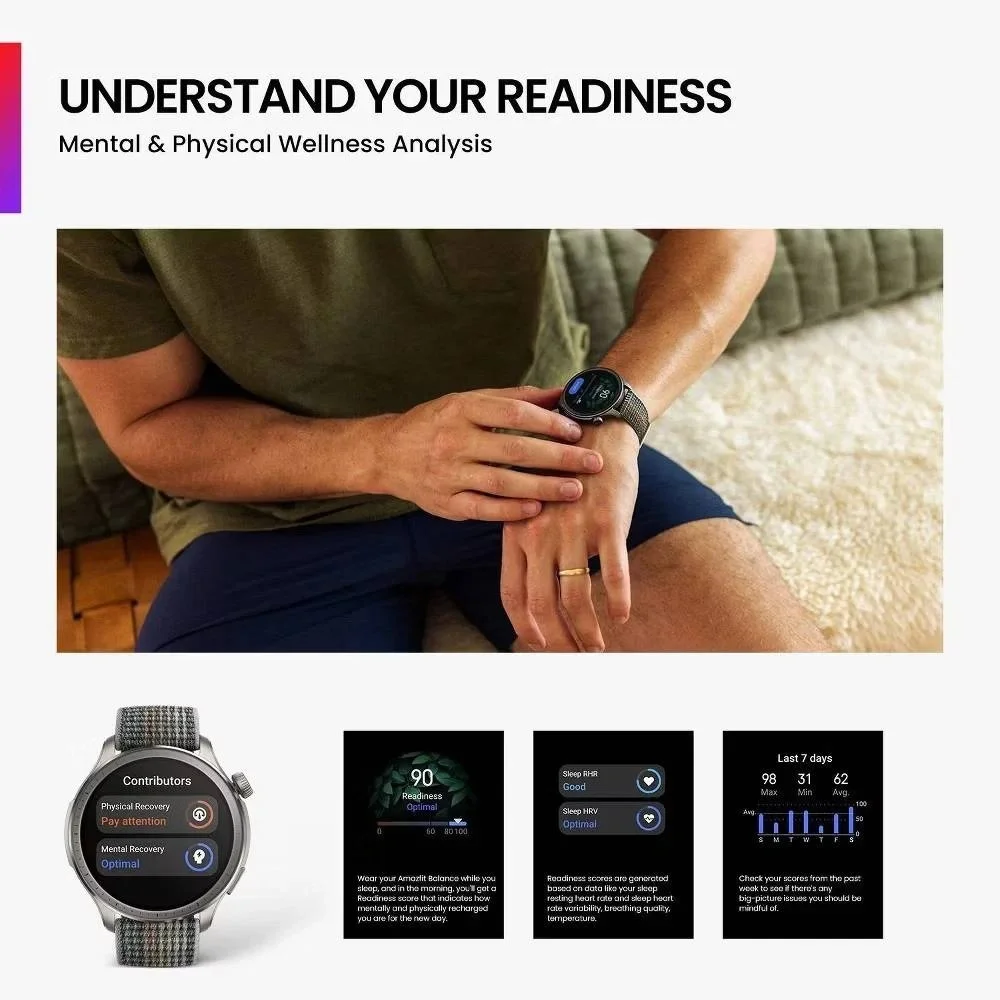 Amazfit Balance Smartwatch, AI Fitness Coach, Sleep Tracker, Running Smart Watch